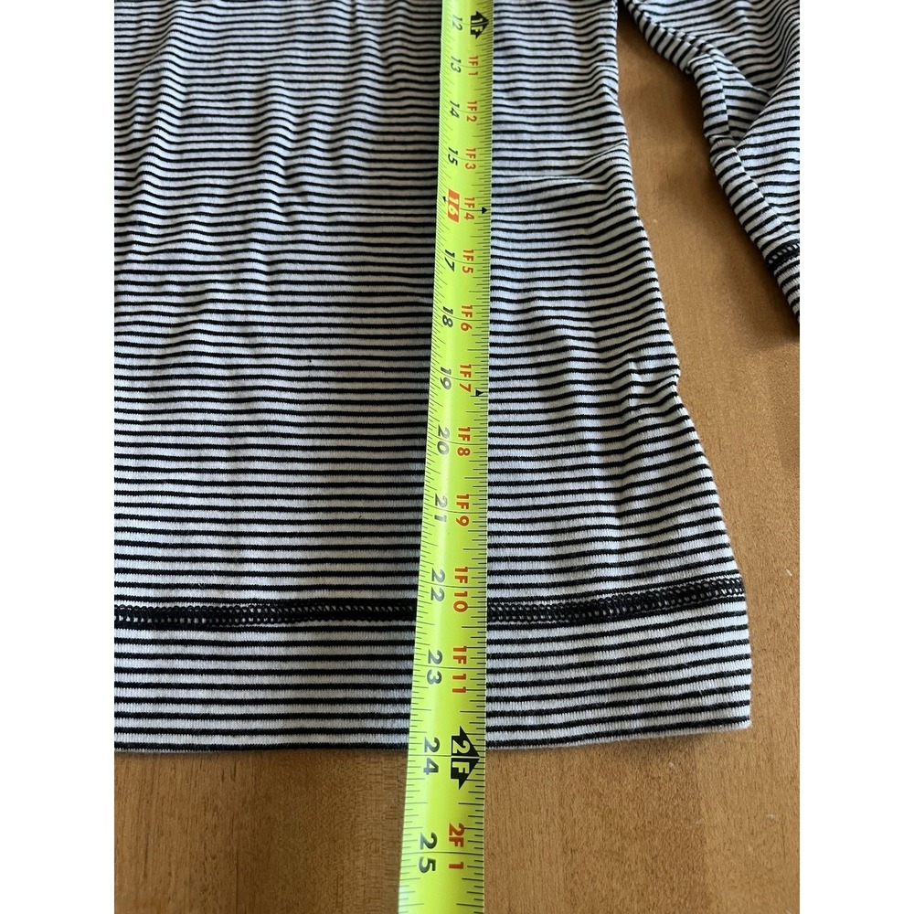 LRL Ralph Lauren Jean Co. Women's Long Sleeve Top Black Striped 3/4 Sleeve Sz M - Picture 6 of 10